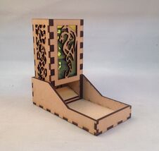 Dragon v4 Dice Tower &amp; Tray Neon Green Acrylic Window COMPACT DESIGN Las... - $29.69