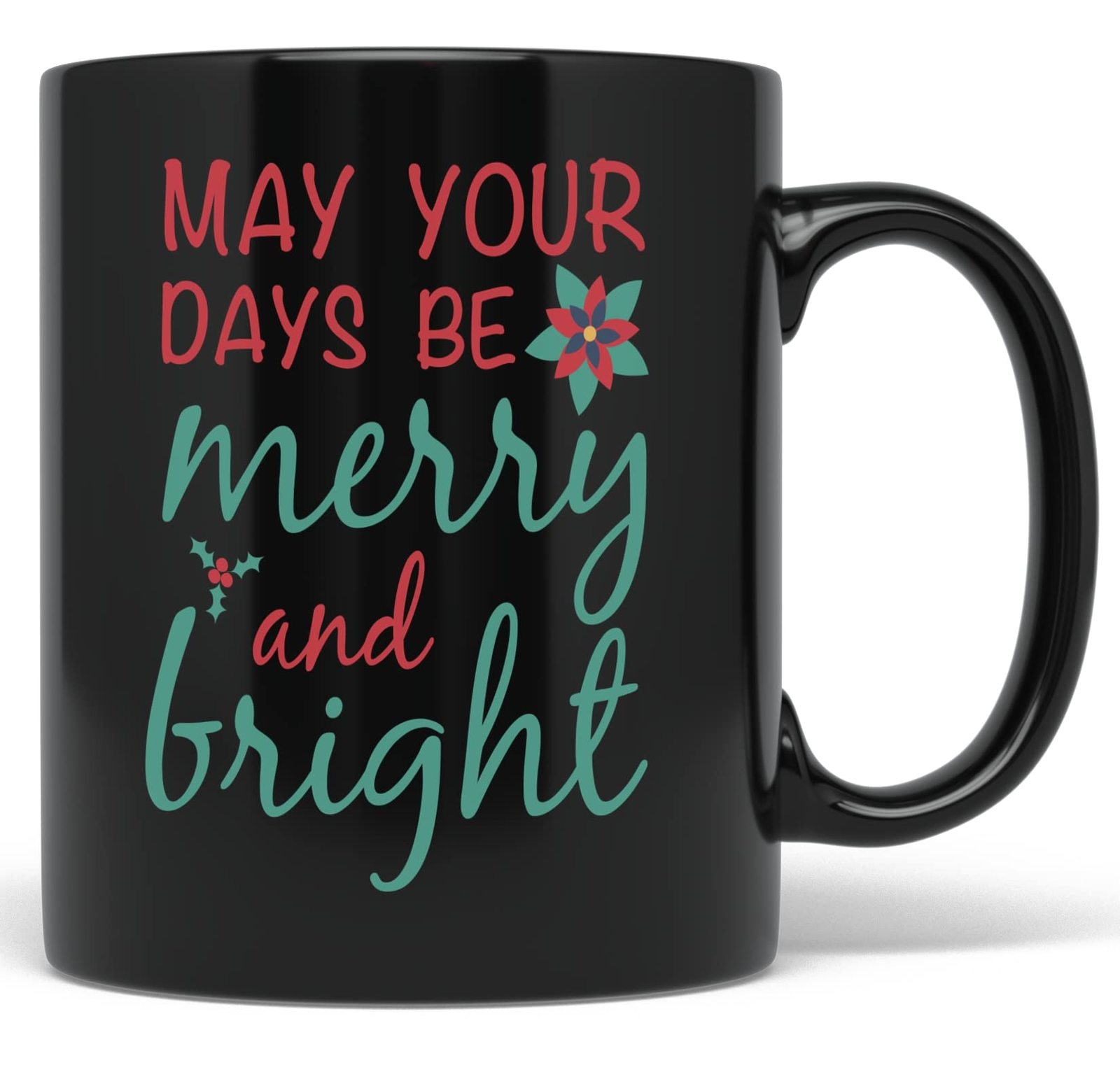 PixiDoodle Holiday Wishes Christmas Coffee Mug (11 oz, Black) - $25.91+