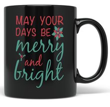 PixiDoodle Holiday Wishes Christmas Coffee Mug (11 oz, Black) - £20.71 GBP+