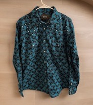 Cowgirl Hardware Western Shirt Sz XL Paisley Horseshoe Embellished 100% Cotton - £24.96 GBP