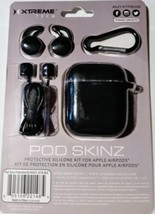NEW BLACK Apple Airpods Silicone Case Cover Protective Skin Kit 4 in 1 - £2.35 GBP