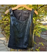 Theory Bedford Faux Leather Shell Womens S Black Scoop Neck Lightweight ... - $57.85 CAD