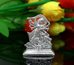 Sterling silver Goddess Durga maa,Pooja Articles Mataji sculpture amazin... - £38.16 GBP