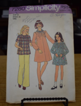 Simplicity 7280 Girl&#39;s Dress or Top &amp; Scarf Pattern - Size 12 Chest 30 - $17.81