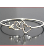 Tiffany &amp; Co Triple Heart Cuff Bangle Bracelet, Opens Sterling Silver &amp; ... - €340,11 EUR