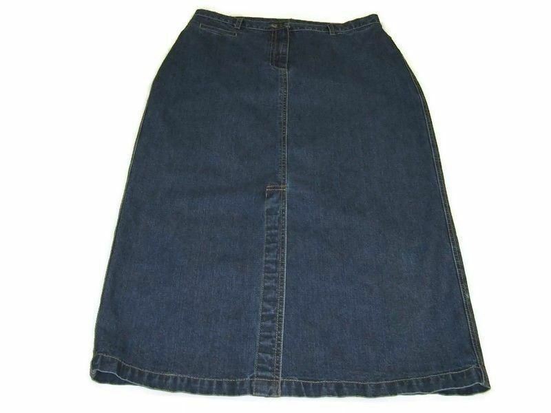 PETITE SOPHISTICATE Vintage Denim Jean Skirt Size 10 P embellished back ... - $14.63