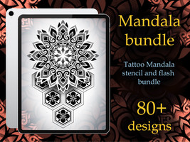 Procreate Mandala bundle | Procreate stamps | Tattoo flash | Procreate flash  - £6.35 GBP