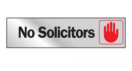 NO SOLICITORS Sign Self Adhesive Sticker for Door Mailbox Window 2"x8" H... - $22.13