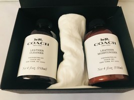 COACH Product Leather Care Set Cleaner Moisturizer 4oz Bottles &amp; Cloth i... - $52.91