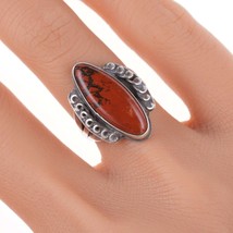 sz5 vintage Native American silver and jasper ring - £51.82 GBP