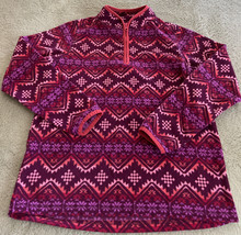 Osh Kosh Girls Pink Purple Snowflake Fleece Long Sleeve Shirt Zip Neck 14 - $9.31