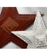 2 Beautiful Carved  Stars Wood Arts &amp; Crafts Wall Art Decor Hanging - $34.65