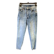 H and M Womens Size 2 Mom Jeans Acid Wash Distressed Jeans Ultra High Ri... - $15.83