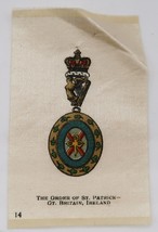 1910&#39;s Tobacco Silk Order of St. Patrick Medal Gr. Britain Ireland 14 in... - $9.99