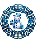 Snowman with Blue Glitter Metal Wind Spinner - $47.70 CAD