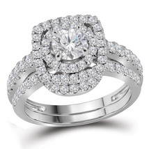 14k White Gold Round Diamond Bridal Wedding Engagement Ring Set 1-3/4 Ctw - £3,834.51 GBP