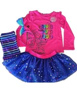DREAMWORKS TROLLS POPPY ~ 4-Pc Set ~ Top ~ Leggings ~ Skirt ~ Headband ~... - $32.73