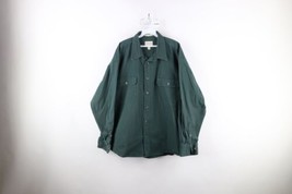 Vintage Cabelas Mens 2XL Faded Heavyweight Stonewash Canvas Button Shirt Green - £38.68 GBP