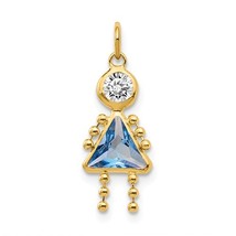 14K Yellow Gold March Girl or Boy Birthstone Charm - £91.18 GBP