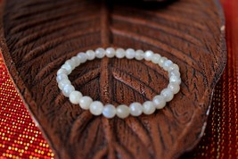 White MOONSTONE AAA grade Bracelet, 6 mm Faceted Gemstone Delicate Bracelet - £32.90 GBP