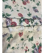 Vintage Waverly Pretty Pansies Ruffled Twin Flat Sheet Made In USA - £14.71 GBP