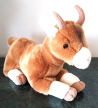 Miyoni by Aurora Plush Mountain Goat w Horns Brown Stuffed Toy Animal 13&quot; - £6.32 GBP