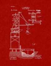 Steam Shovel Patent Print - Burgundy Red - £6.35 GBP+