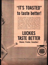 1954 Lucky Strike Cigarettes It&#39;s Toasted To Taste Better Vintage Print Ad a8 - £19.22 GBP