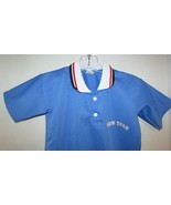 Blue NEW YORK polo shirt Boys 4 red white collar trim Bochito Jeans brand - £4.72 GBP