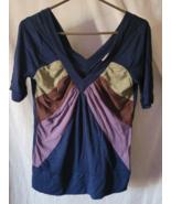 VTG Womens Belle du Jour Shirt Medium Short Sleeve Pullover V-Neck Work ... - $16.99