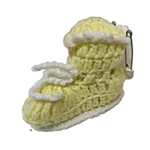 Rare Vintage Handmade Crocheted Baby Bootie Diaper Pin Holder 4 Antique ... - $24.33