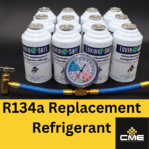 Enviro-Safe Auto A/C R134a Replacement Refrigerant with dye-12 Cans with... - £94.65 GBP