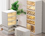Foldable 6-Tier Shoe Rack Organizer For Closet; 12 Pairs Of Plastic Shoe - £101.46 GBP