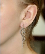Crescent Mond Und Stars Designer Ohrringe 925 Silber Pflastern Diamant Ohrringe - $492.08