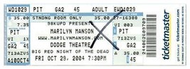 Billet De Concert De Marilyn Manson 29 Octobre 2004 Phoenix Arizona - $39.59