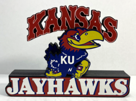 Kansas Jayhawks Ku Licensed Shelia&#39;s Ncaa Football Wood PLAQUE/SIGN - $24.99