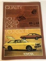 1980’s Toyota Corolla  Vintage Print Ad Advertisement pa10 - $7.91
