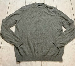 J. Crew Sweater Mens Gray V-Neck Cashmere Cotton Pullover Adult XL extra... - $29.95
