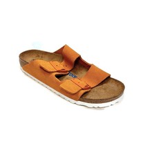 Birkenstock Arizona Soft Footbed Suede Leather Sandals Womens 8 Mens 6 Orange - £80.96 GBP