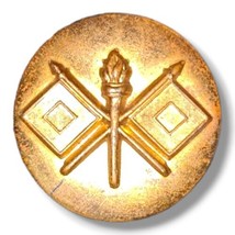 WW2 Army Signal Corps Brass Collar Disc Pin  - £6.25 GBP