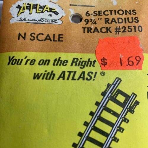 Atlas N Guage 6 Sections 9 3/4&quot; Radius Track #2510 - $19.68