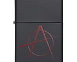 Zippo Windproof Lighter Red Anarchy Symbol Black Matte - $117.96