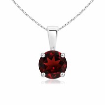 Angara Natural 6mm Garnet Pendant Necklace in Sterling Silver for Women - £120.65 GBP