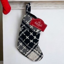 Holiday Time Mini Black &amp; White Plaid Christmas Stockings 7&quot; New - £6.07 GBP