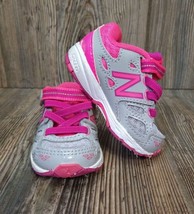NEW BALANCE Athletic Shoes ⁯KA680 Gray Pink White Size 2M Crib to Toddler - £20.69 GBP