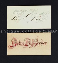 Lot Original Fraktur Folk Art Becker Family Calling Cards Aafa Original Ornate - £37.59 GBP