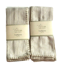 Terra Woven Lyon Napkins 19&quot; x 19&quot; Napkins Set of 4 in Sand Beige - £22.62 GBP