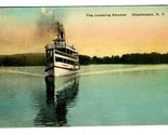 The Incoming Steamer Postcard Chautauqua New York 1935 - £9.30 GBP