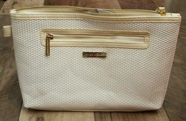 LAURA ASHLEY White Textured Pattern Handbag 2 Pockets Strapless LA-96210... - $33.22