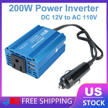 2 Usb Car Power Inverter 200W Cargador Dc 12V A Ac 110V Convertidor - £36.73 GBP
